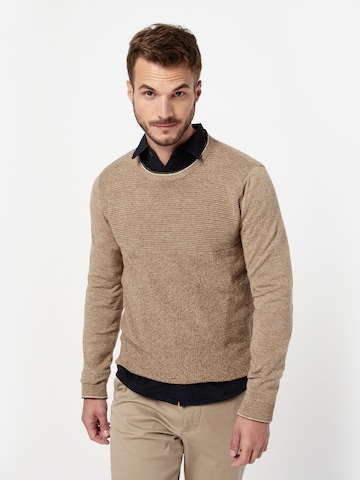 INDICODE JEANS Sweater 'Mick' in Brown: front
