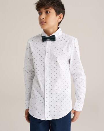 WE Fashion Regular fit Button Up Shirt in White: front