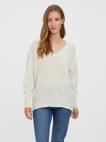 VERO MODA Sweater 'VIGGA' in White: front
