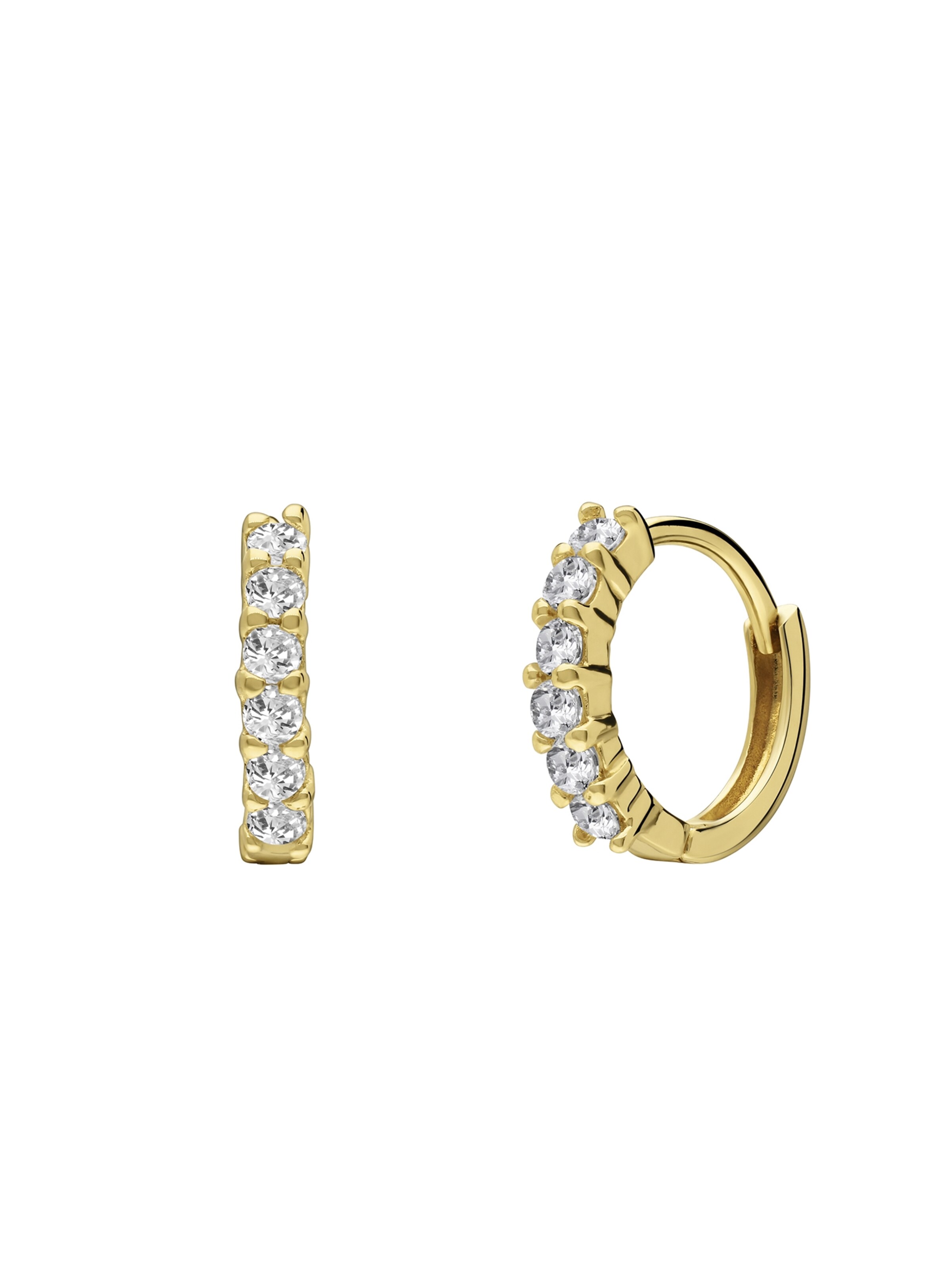 Lucardi Ohrringe 'Klassisch' in Gold: Vorderseite