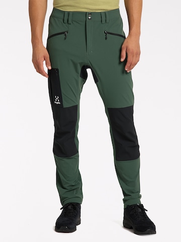 Haglöfs Slim fit Outdoor Pants 'Rugged' in Green: front