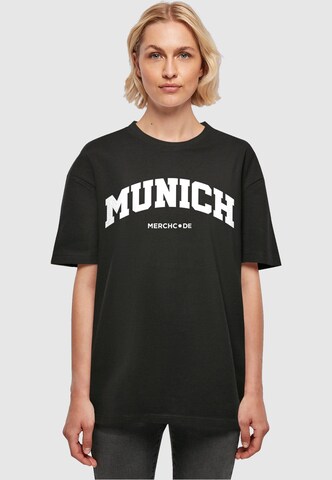 Merchcode Oversized Shirt 'Munich Wording' in Black: front