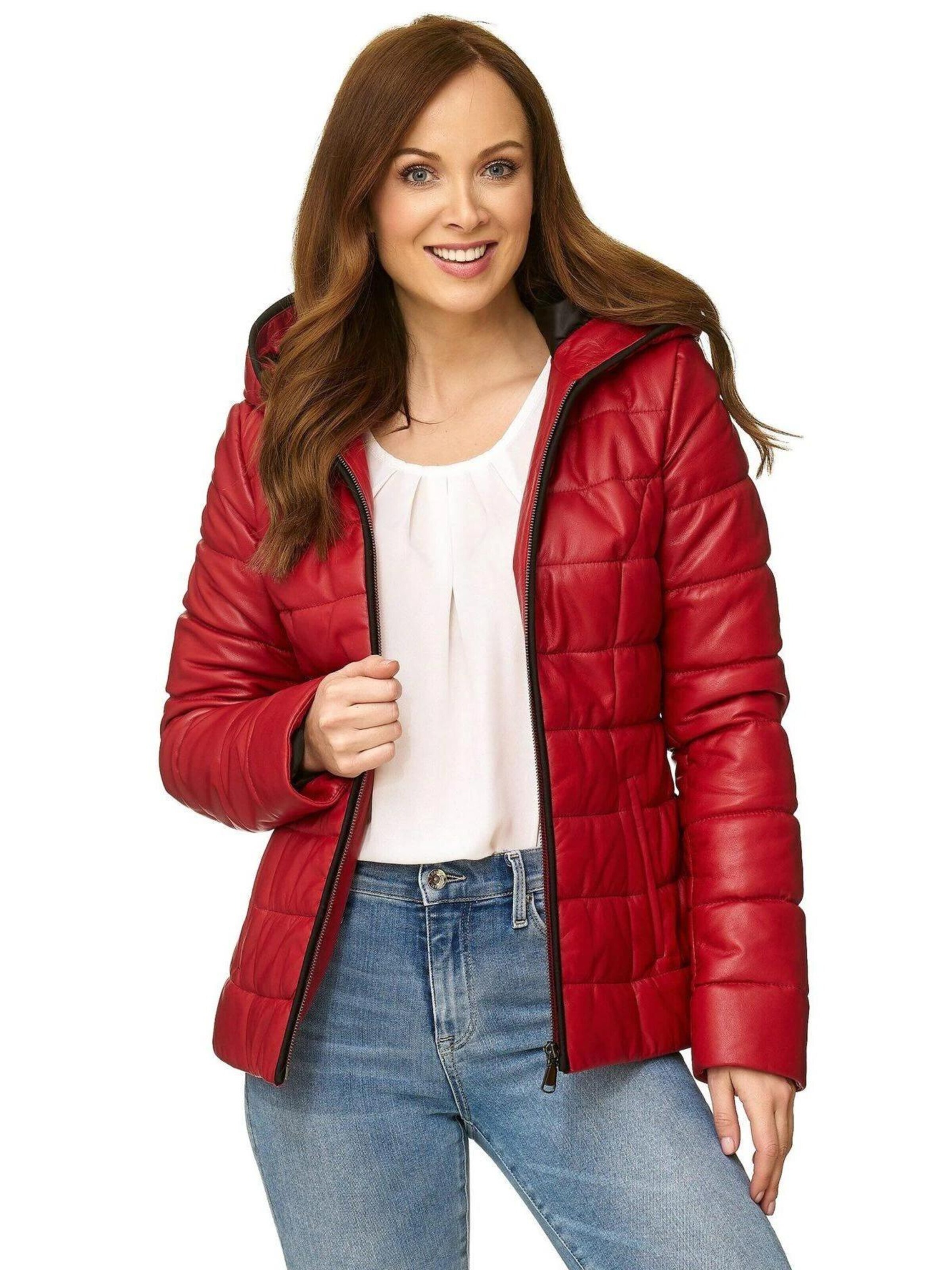 Mouflon Between-Season Jacket 'Cyble' in Red: front