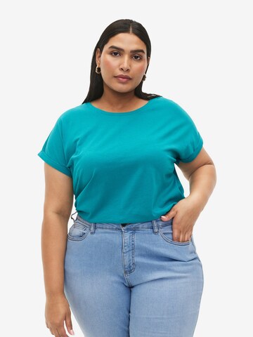 Zizzi Shirt 'MKATJA' in Blauw: voorkant