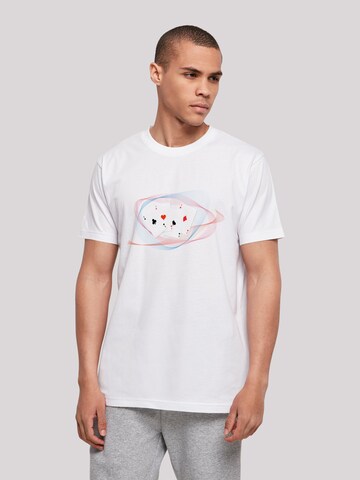 F4NT4STIC Shirt 'Spielkarten A' in White: front
