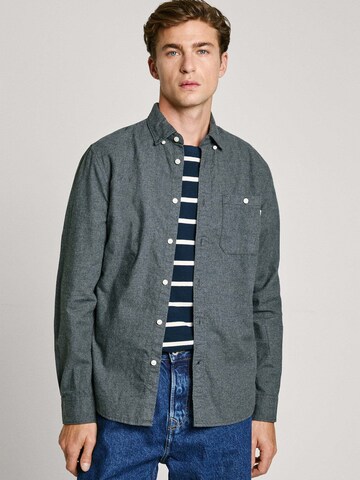 Pepe Jeans Regular fit Overhemd 'MIKE' in Grijs: voorkant