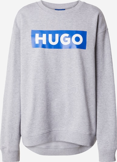 HUGO Sweat-shirt 'Classic' en bleu roi / gris chiné / blanc, Vue avec produit