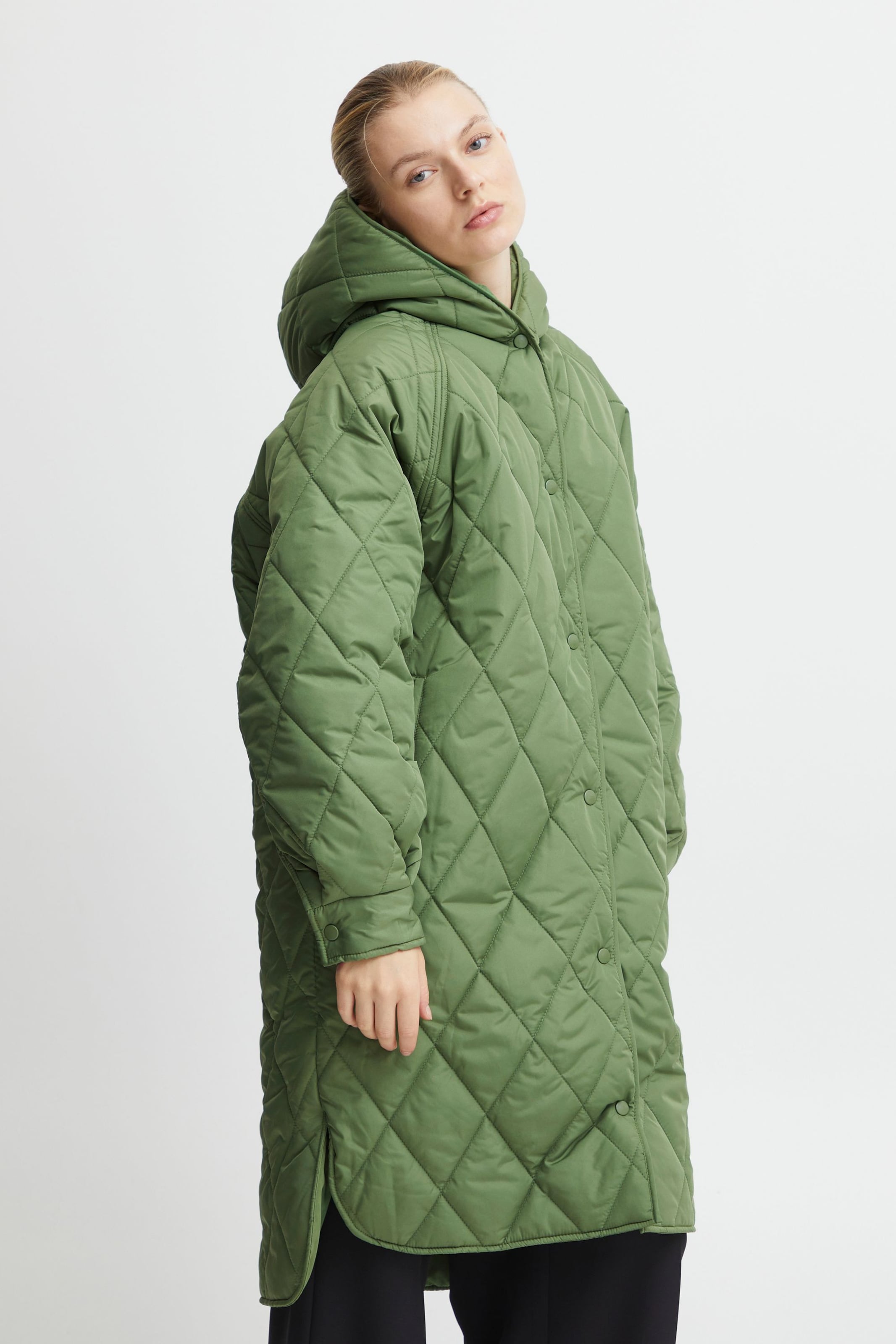 Ichi check deals padded coat