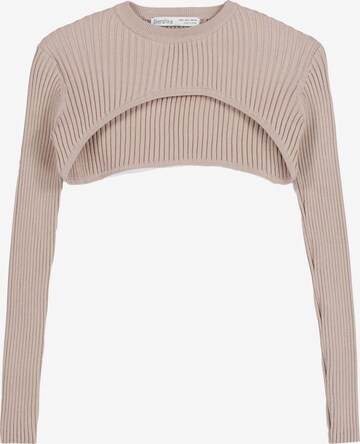 Bershka Sweater in Beige: front