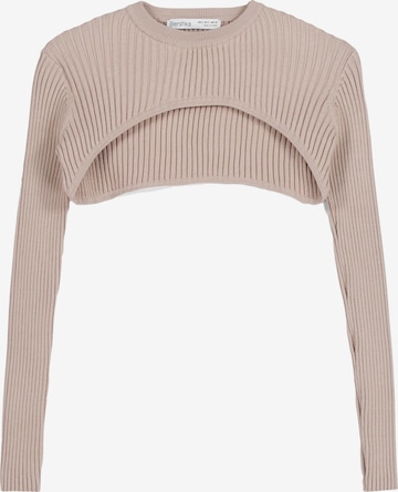 Bershka Sweater in Beige: front