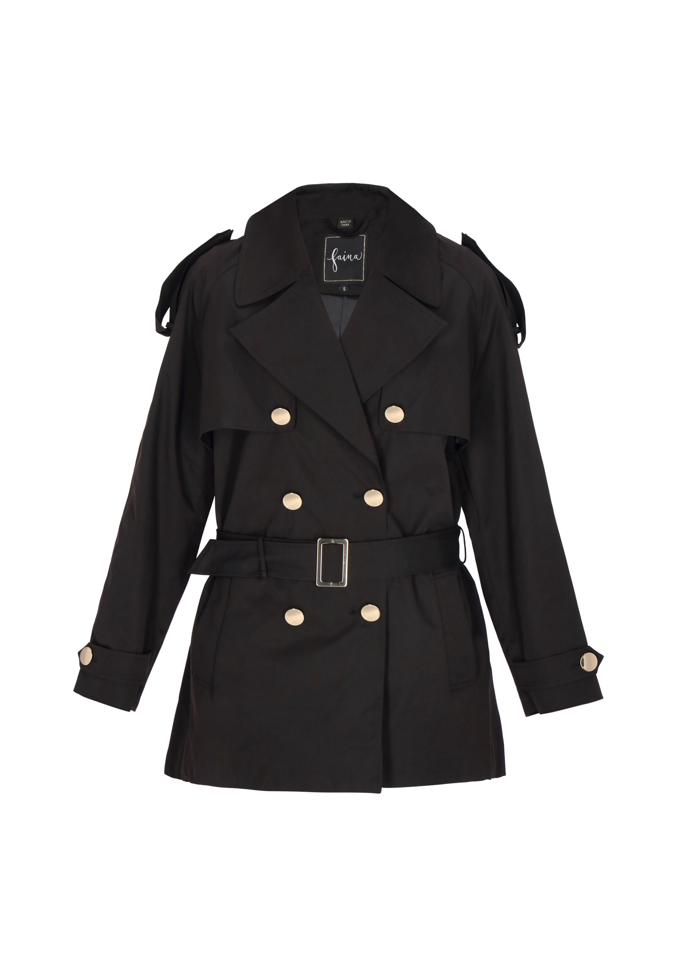 faina Tussenmantel in de kleur Zwart, Productweergave