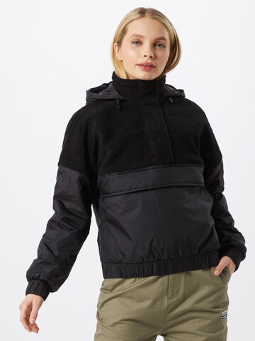 Urban Classics Between-Season Jacket 'Sherpa Mix' in Black: front