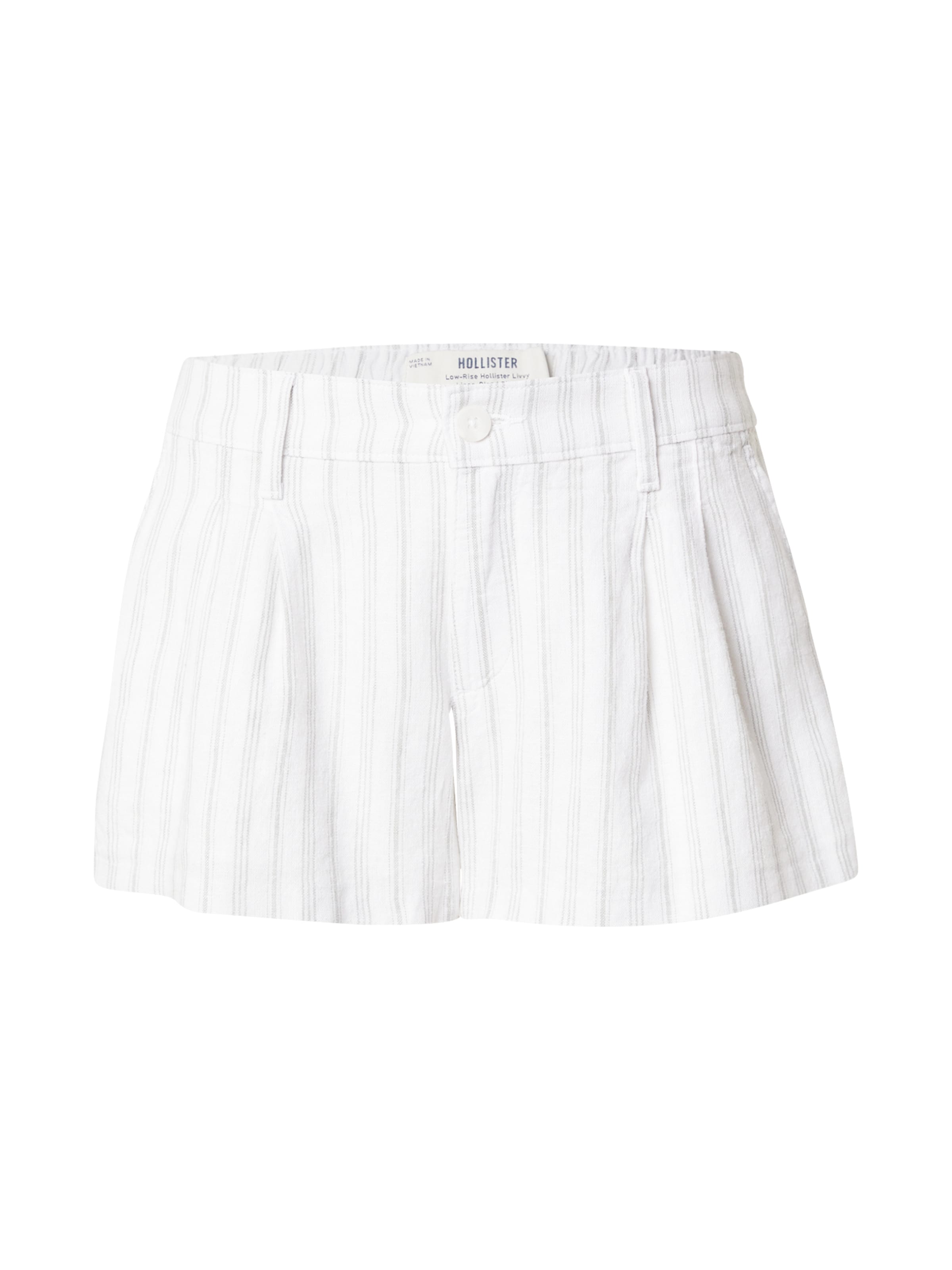 HOLLISTER Широка кройка Панталон с набор &#x27;LIVVY&#x27; в бяло: отпред