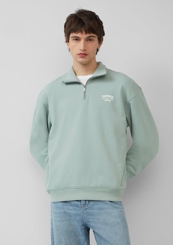 QS Sweatshirt in Groen: voorkant