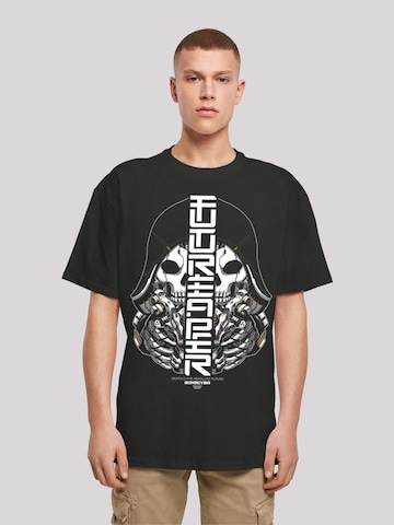 F4NT4STIC Shirt 'Cyber Bone Futureaper CYBERPUNK STYLES' in Black: front