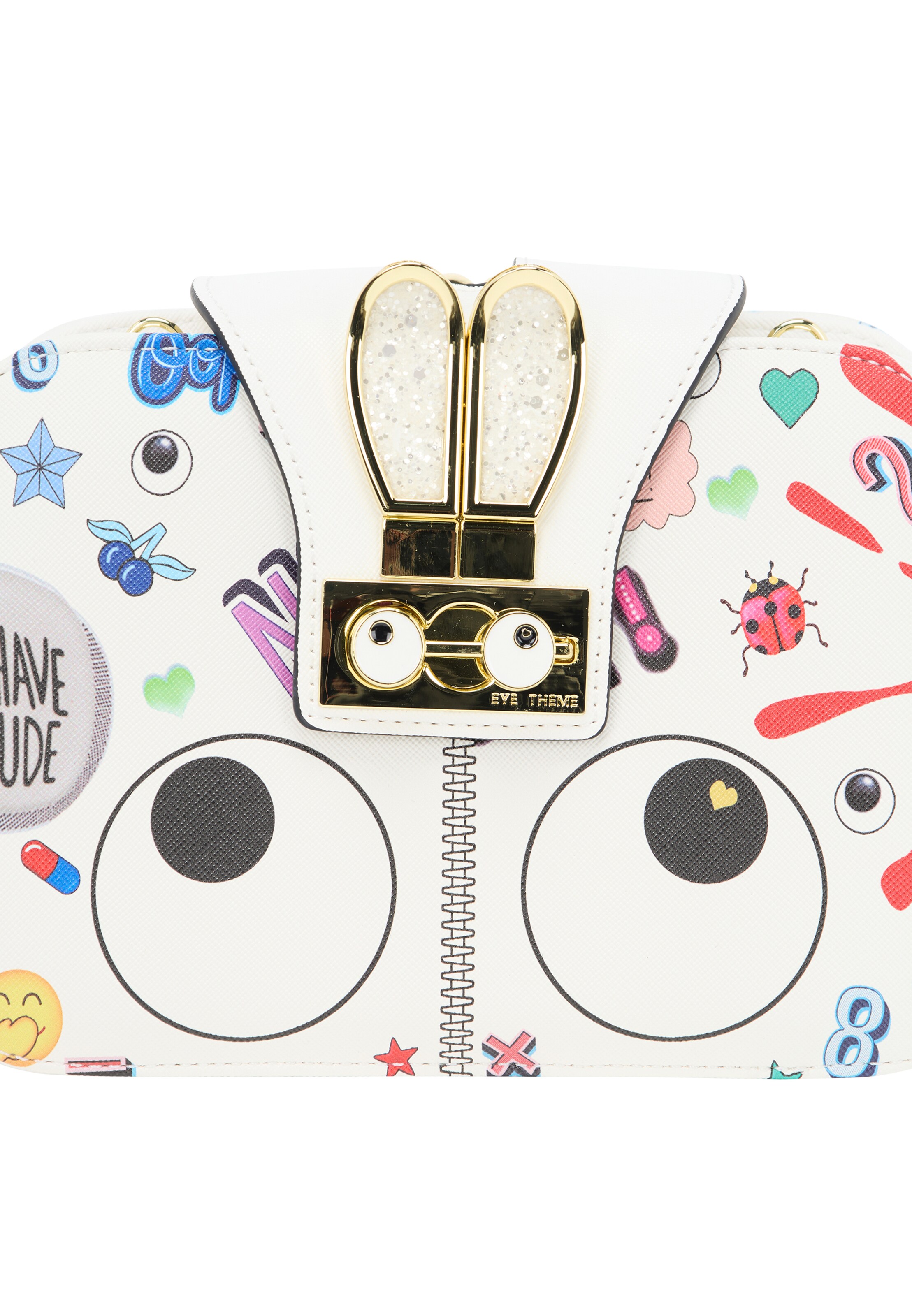 MYMO Taška cez rameno 'Pop Eyetheme' - Biela