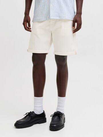 JACK & JONES Regular Панталон в бяло: отпред