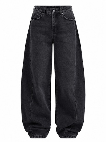Barrel Jean 'ZIPPER BARREL BALLOON MID RISE JEANS - SOFT BLACK' IT'S BASIC en noir