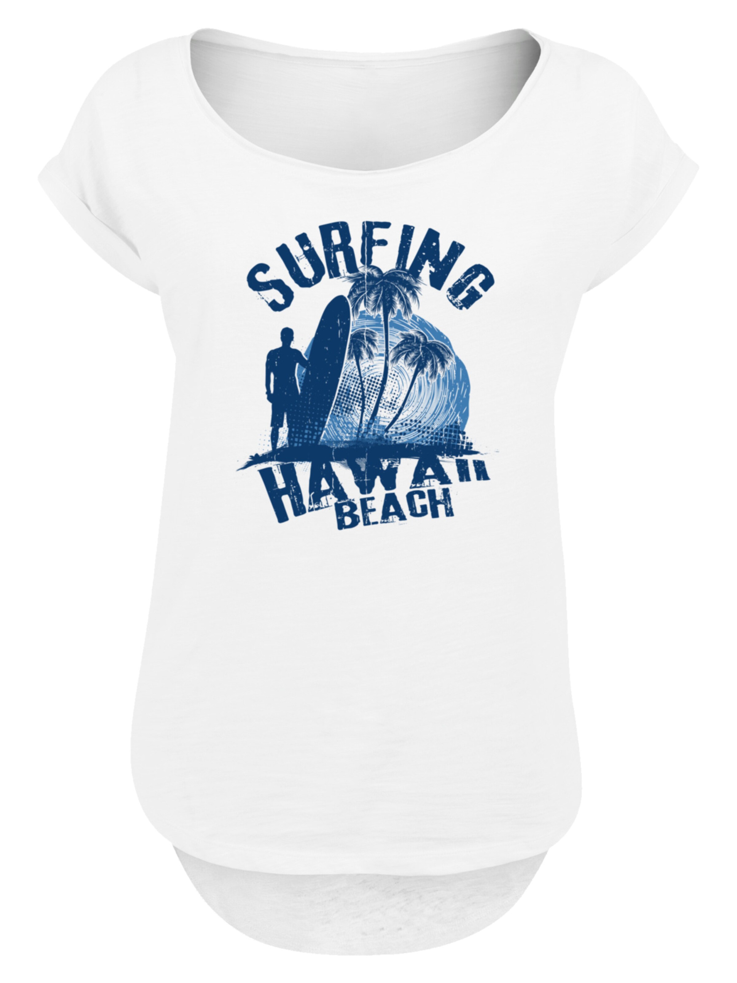 F4NT4STIC T-Shirt 'Hawaii Surf Beach Summer' in Weiß: Vorderseite