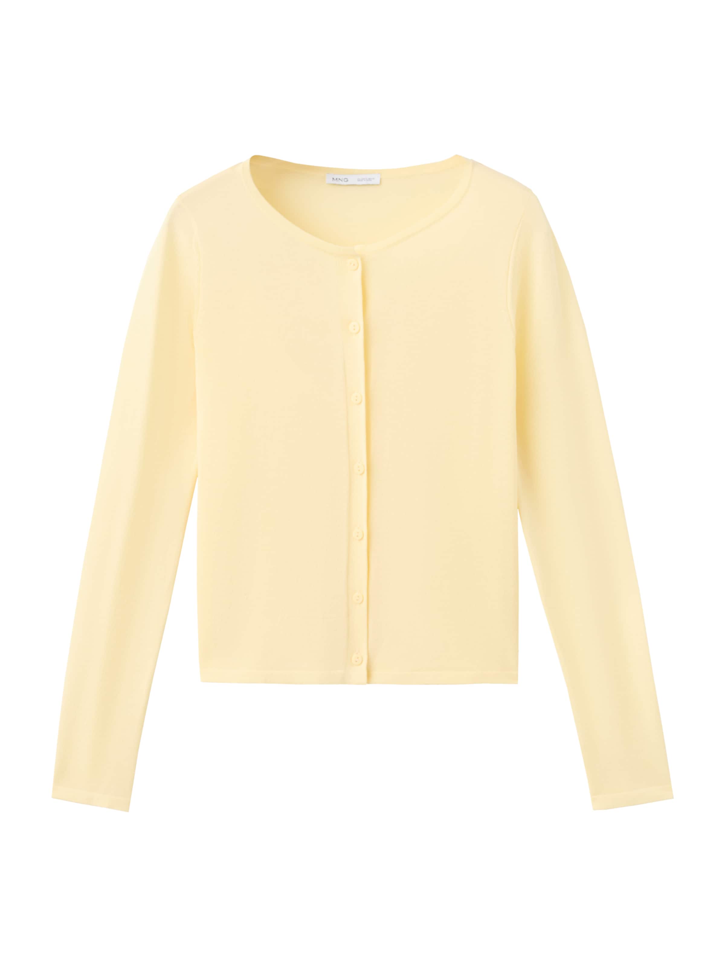 MANGO Плетена жилетка 'Gracie' в жълто: отпред