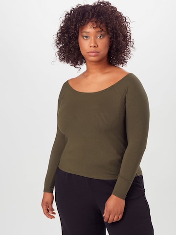 ABOUT YOU Curvy - Camisa 'Juli' em verde: frente