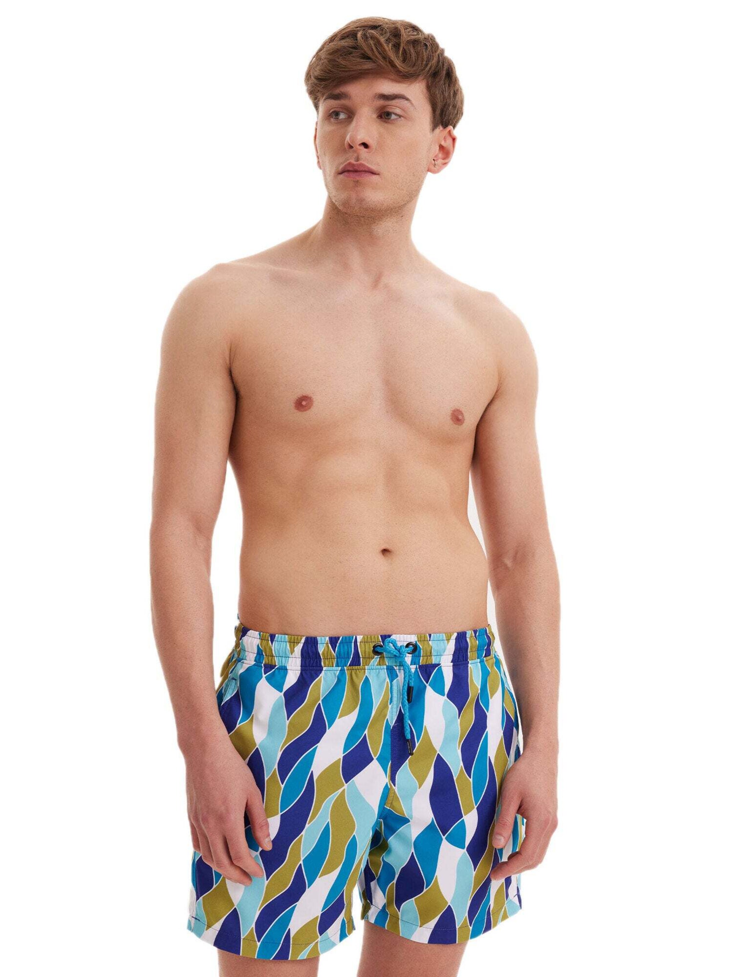 WESTMARK LONDON Board Shorts 'Geometric' in Blue: front