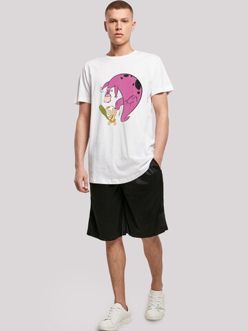 Maglietta 'The Flintstones Bamm Bamm And Dino' di F4NT4STIC in bianco