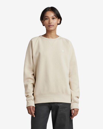 Sweat-shirt 'Premium core 2.0' G-Star RAW en beige : devant