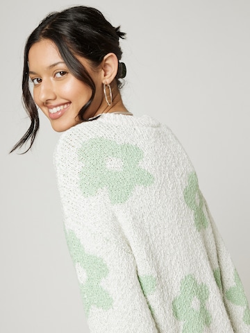 florence by mills exclusive for ABOUT YOU Knit Cardigan 'Meadow Flowers ' in Green