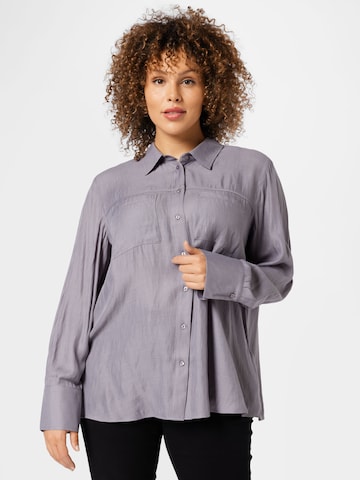 SAMOON Blouse in Grey: front