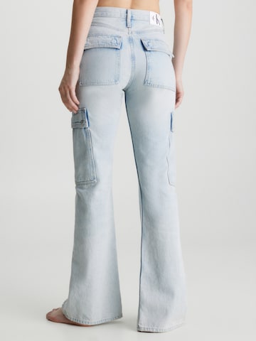 Calvin Klein Jeans Bootcut Kargo kavbojke | modra barva