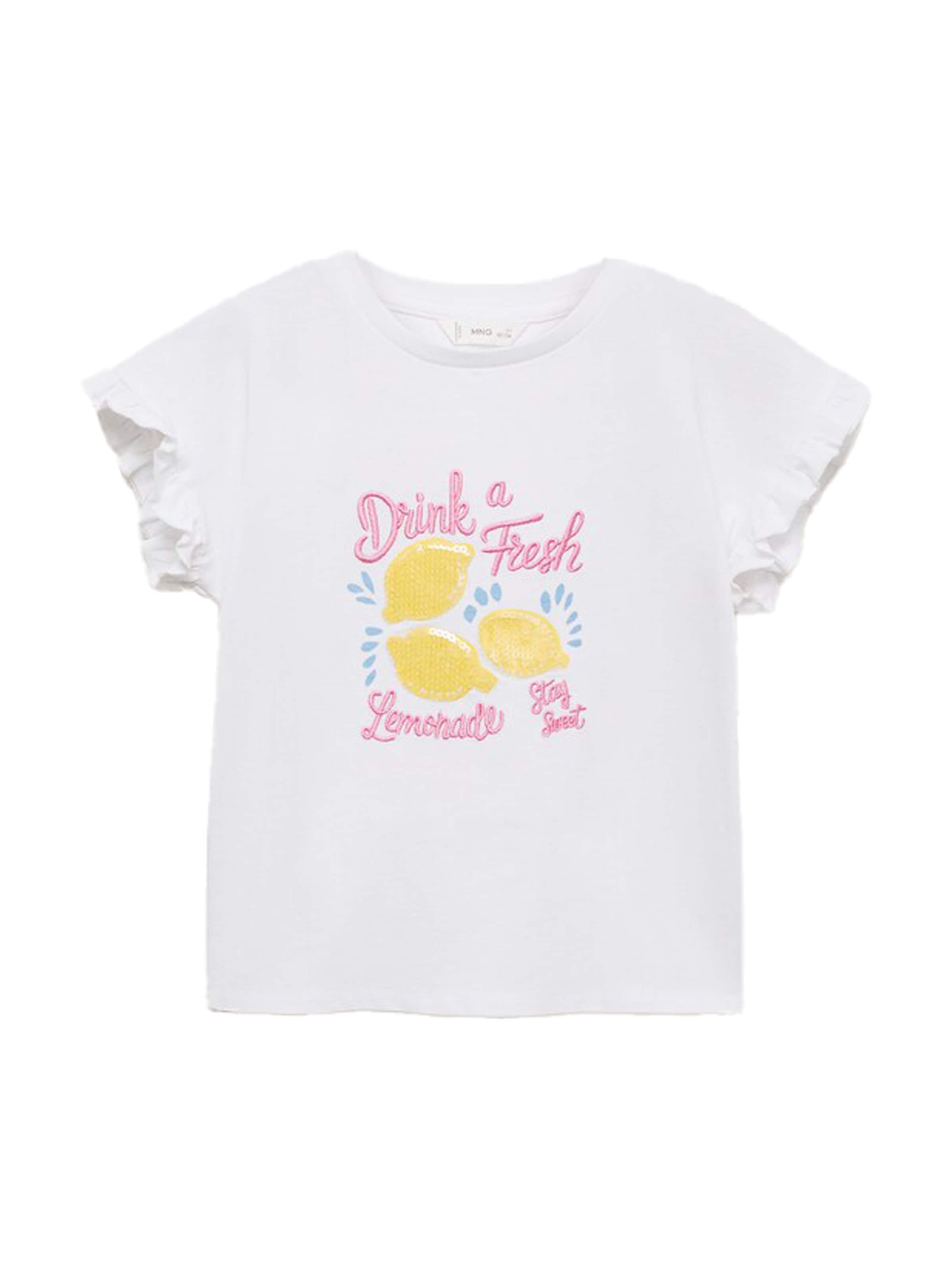 MANGO KIDS T-Shirt 'LEMONADE' in Weiß: Vorderseite