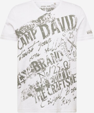 T-Shirt CAMP DAVID en blanc : devant