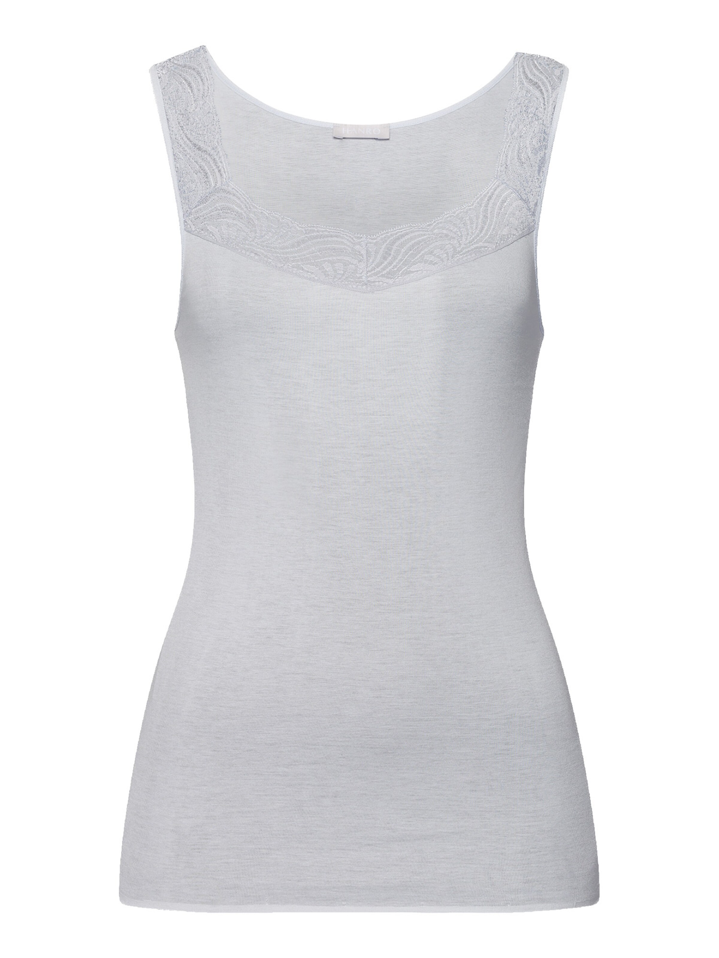 Hanro - Top ' Cotton Delight ' em azul: frente