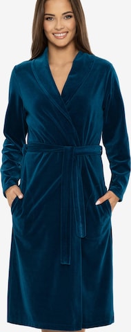 Peignoir long '5022' Vivisence en bleu : devant