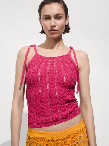 MANGO Knitted top 'CANARIO' in Pink