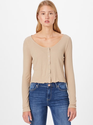 24COLOURS Knit Cardigan in Beige: front