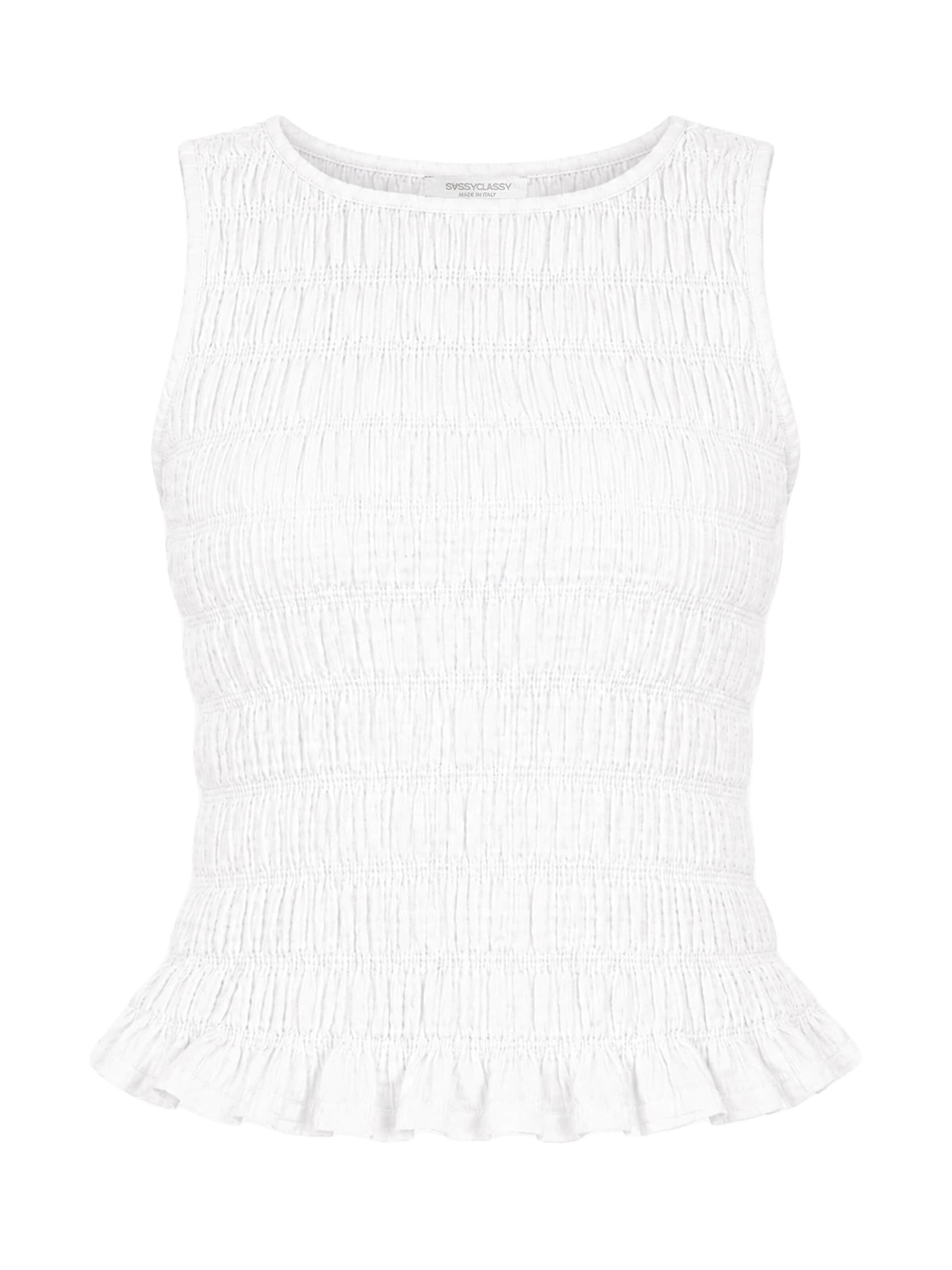 SASSYCLASSY Top in White: front