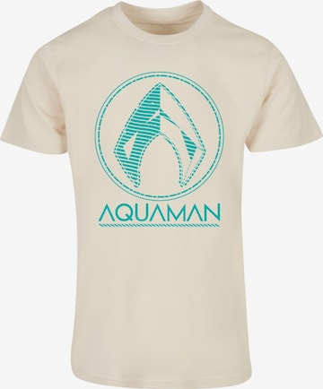 ABSOLUTE CULT T-Shirt 'Aquaman - Aqua' in Beige: predná strana