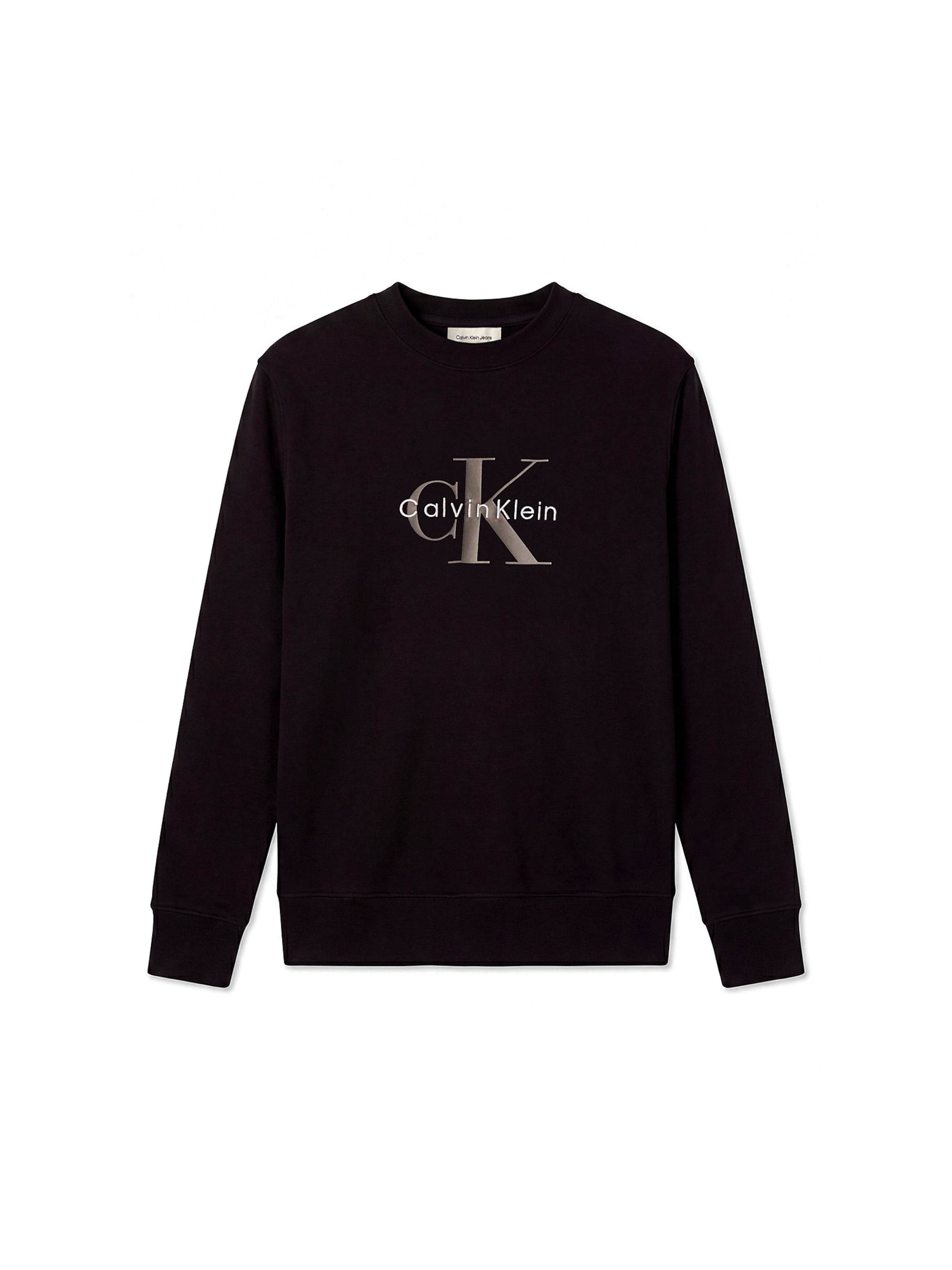 Calvin Klein Jeans Sweatshirt in Zwart: voorkant