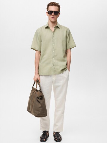 MANGO MAN Regular fit Srajca 'ANTS' | zelena barva