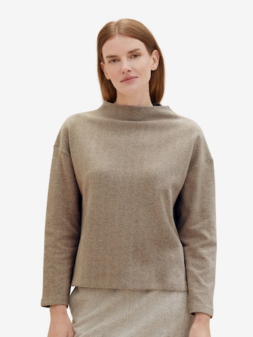 Sweat-shirt TOM TAILOR en beige : devant