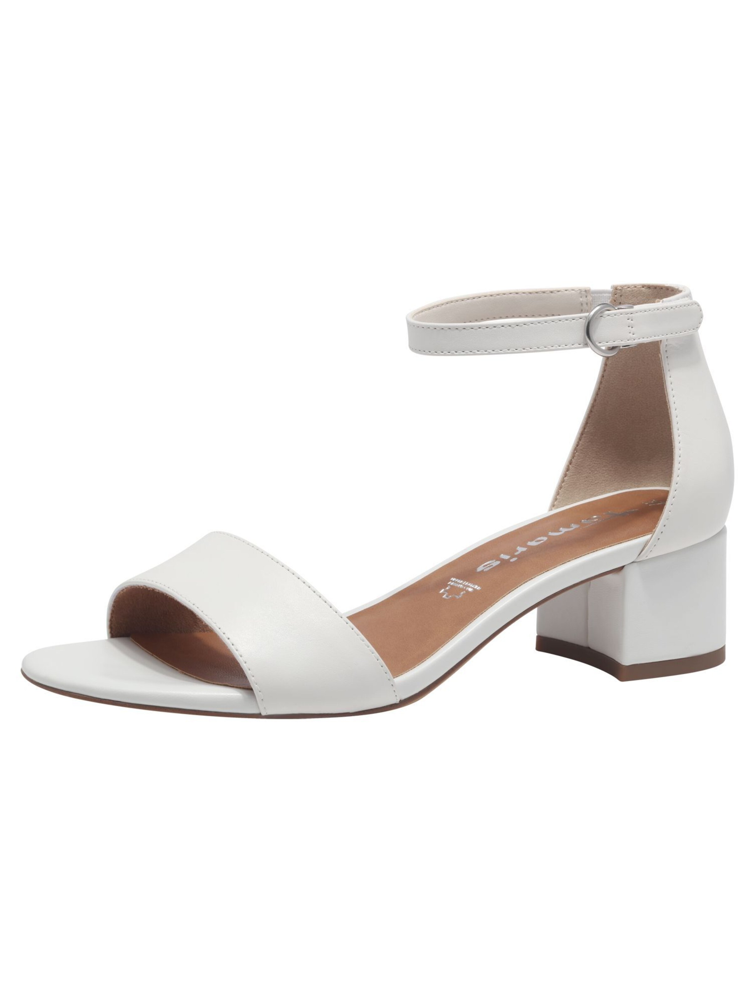 Tamaris Sandalen met riem in Wit: voorkant