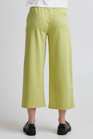 ICHI Wide leg Pleat-Front Pants 'KATE' in Yellow