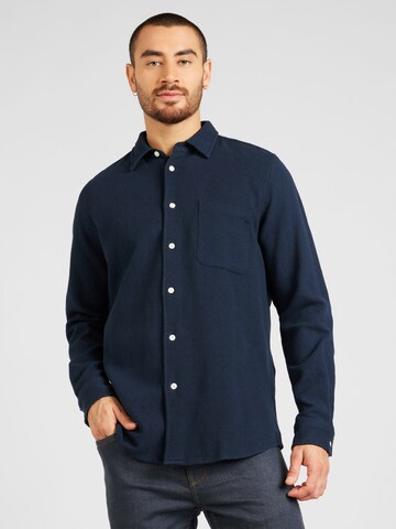 Samsøe Samsøe Regular fit Overhemd 'LIAM' in Blauw: voorkant