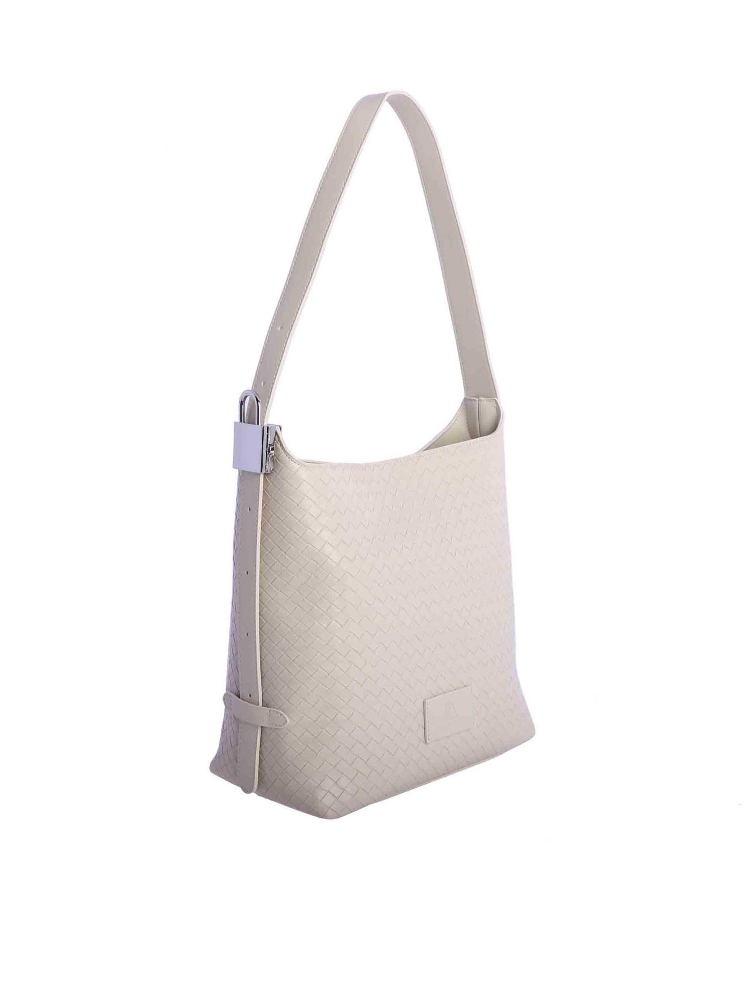 Don Algodon - Bolso de hombro 'Bolso de hombro para mujer Lipari de piel sintética con botón magnético' en blanco