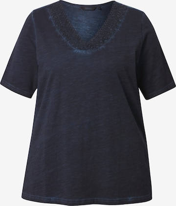 T-shirt Ulla Popken en bleu : devant
