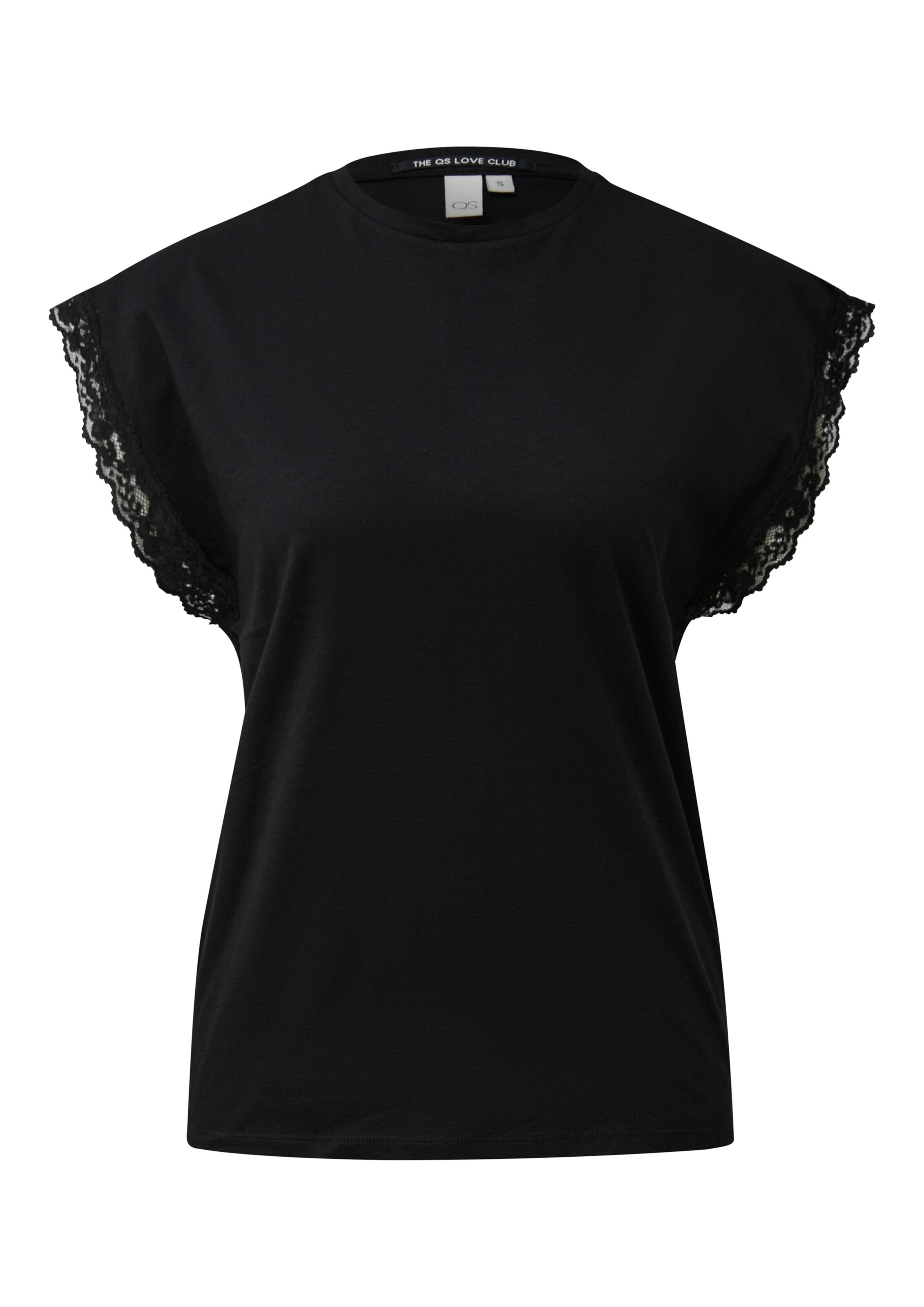 T-shirt QS en noir : devant