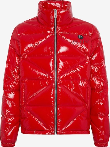 Philipp Plein - Casaco de inverno 'Hexagon' em vermelho: frente