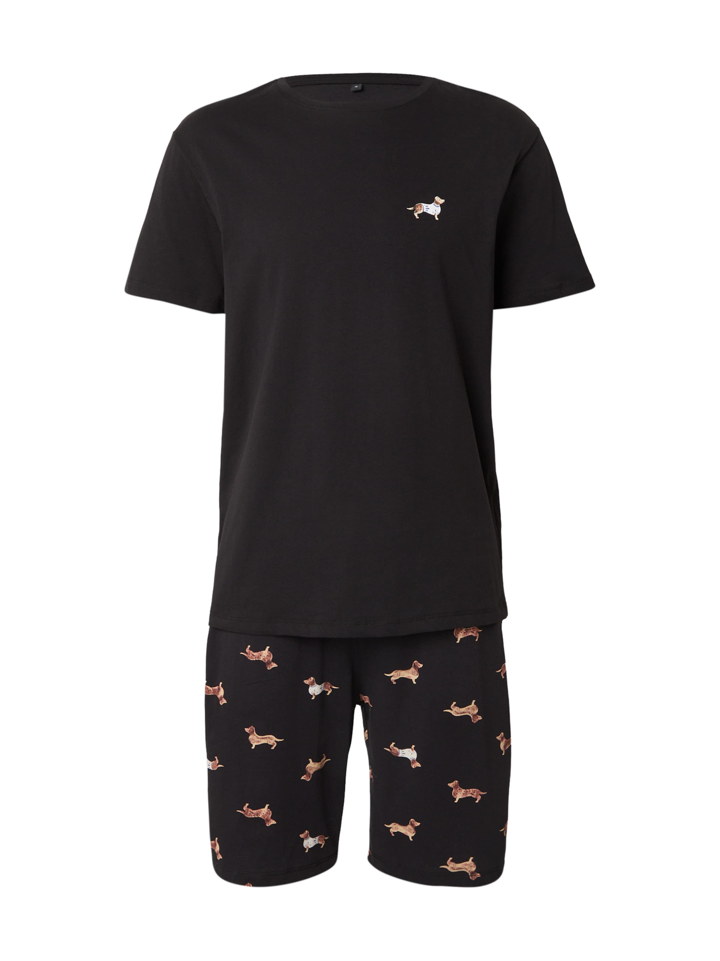 Pijama scurtă de la Trendyol pe negru: față